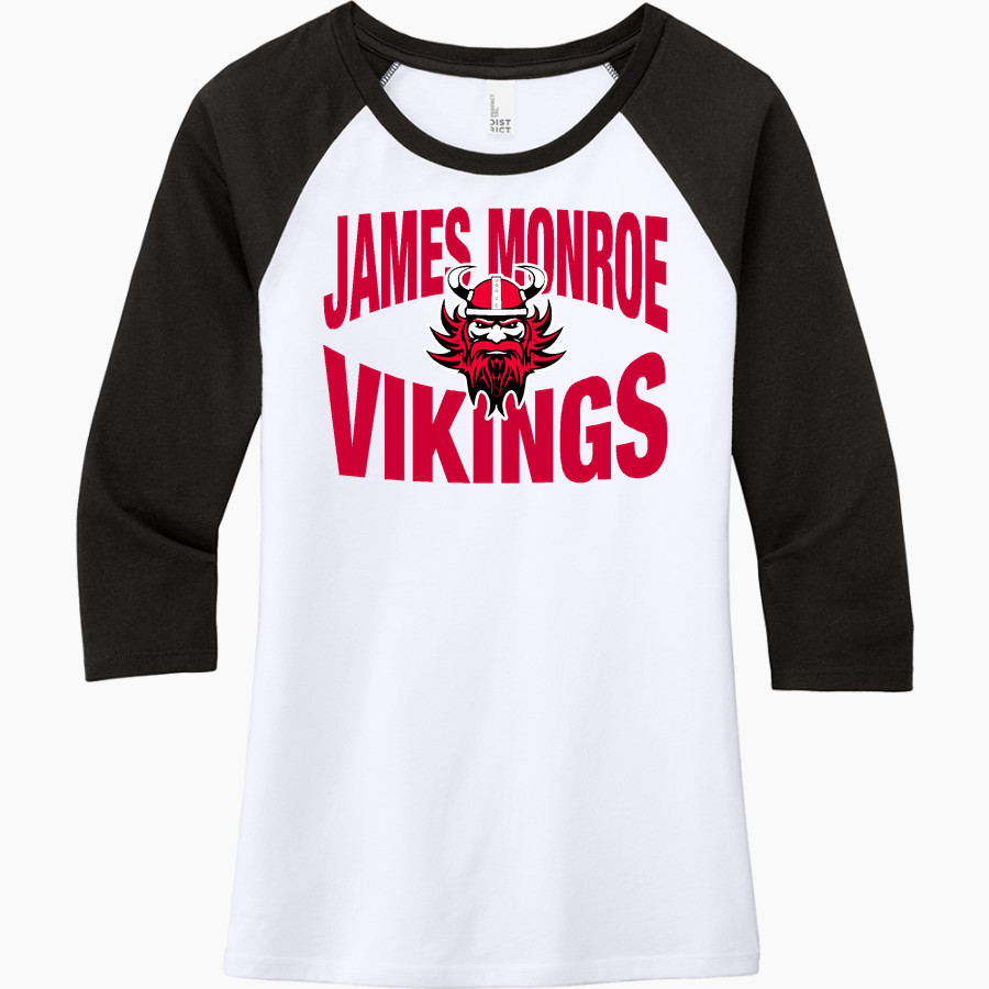 JAMES MONROE HIGH SCHOOL VIKINGS District Women's Perfect Tri 3/4-Sleeve Raglan