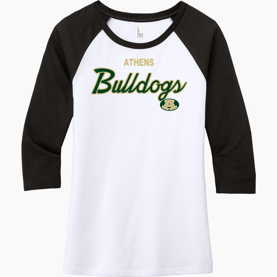 ATHENS HIGH SCHOOL BULLDOGS District Women's Perfect Tri 3/4-Sleeve Raglan
