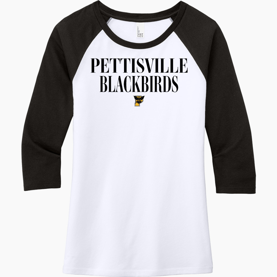 PETTISVILLE BLACKBIRDS ONLINE STORE <span class="pdp-name-mascot">PETTISVILLE BLACKBIRDS</span> District Women's Perfect Tri 3/4-Sleeve Raglan