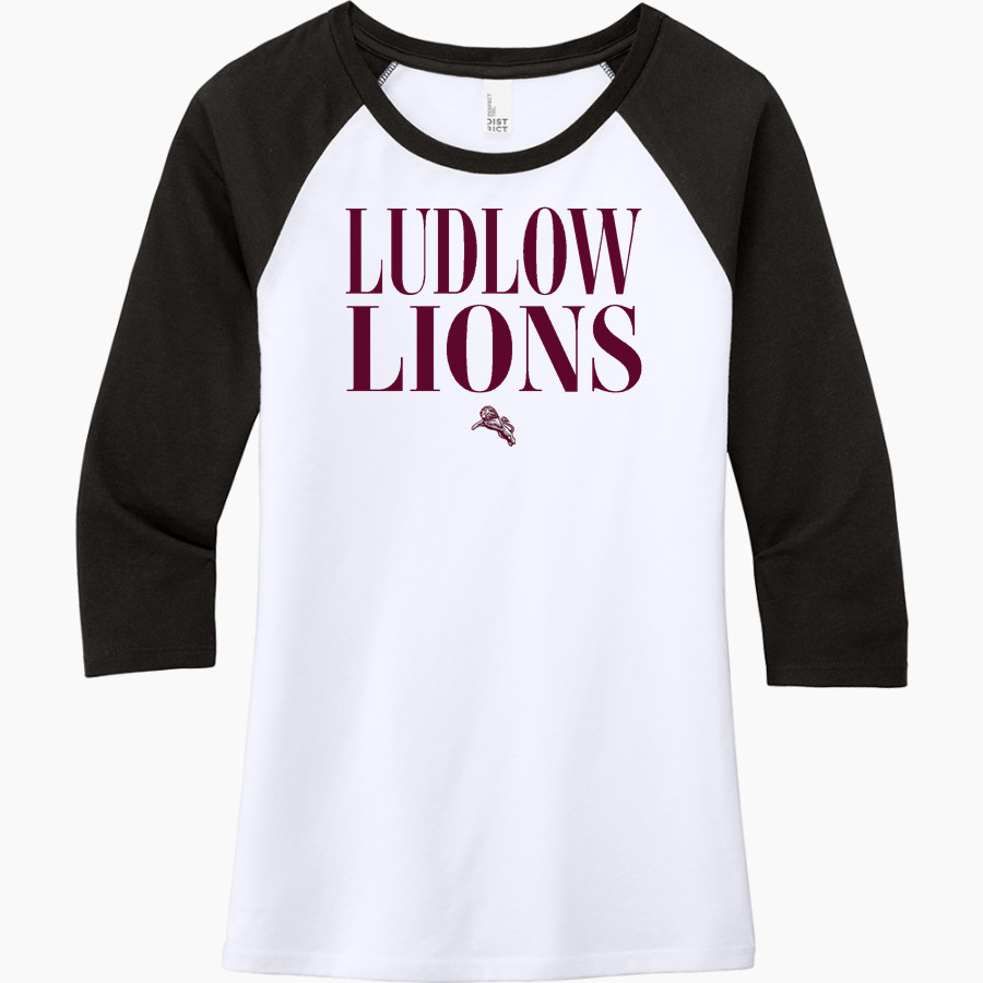 Ludlow Lions <span class="pdp-name-mascot">Lions</span> District Women's Perfect Tri 3/4-Sleeve Raglan