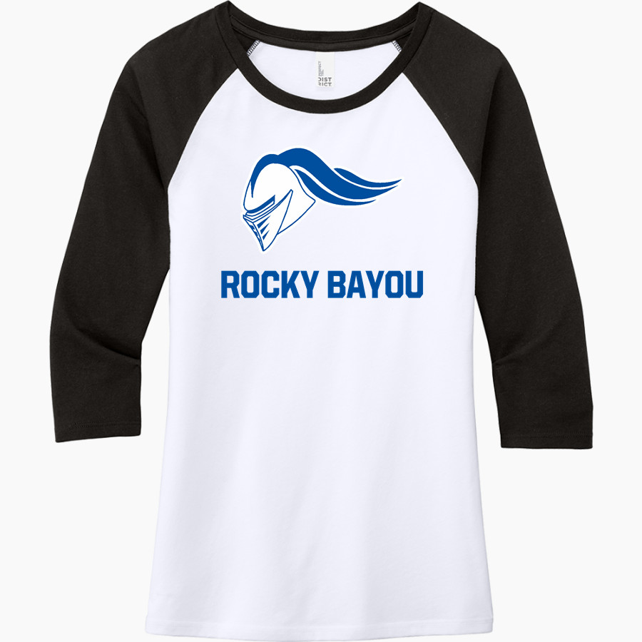 ROCKY BAYOU CHRISTIAN SCHOOL KNIGHTS District Women's Perfect Tri 3/4-Sleeve Raglan