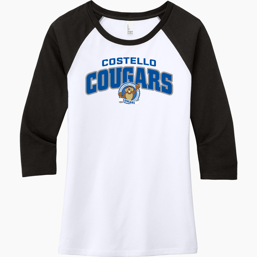 Costello Cougars <span class="pdp-name-mascot">Costello Elementary School Cougars</span> District Women's Perfect Tri 3/4-Sleeve Raglan
