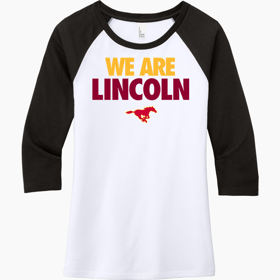 Lincoln Mustangs <span class="pdp-name-mascot">Lincoln Mustangs</span> District Women's Perfect Tri 3/4-Sleeve Raglan