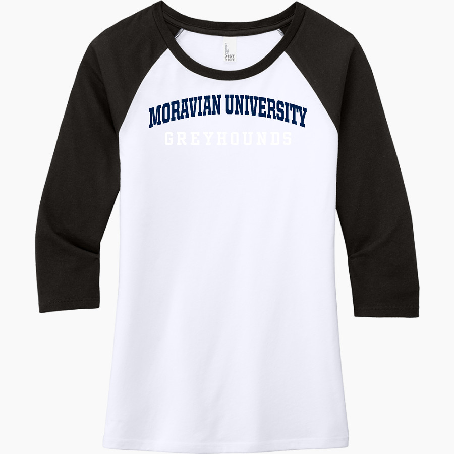 Moravian University Greyhounds <span class="pdp-name-mascot">Moravian University Greyhounds</span> District Women's Perfect Tri 3/4-Sleeve Raglan