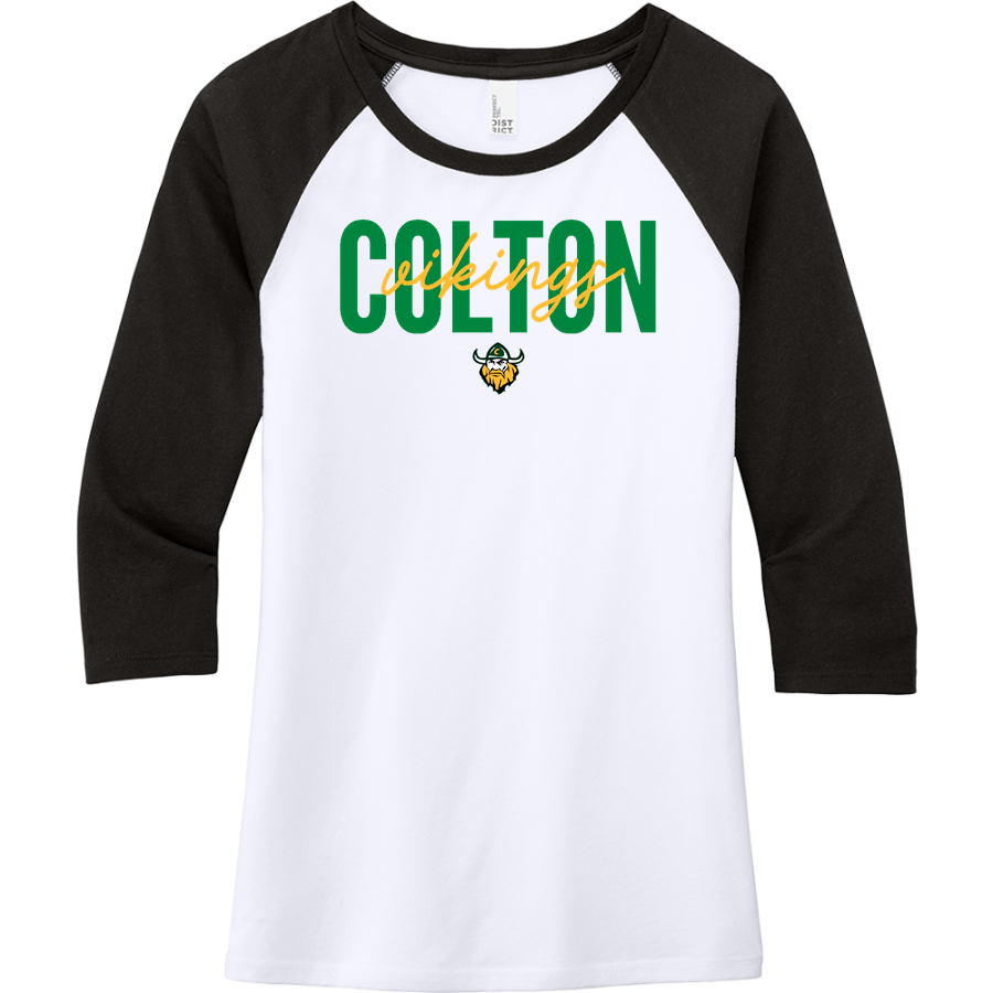 COLTON HIGH SCHOOL VIKINGS <span class="pdp-name-mascot">COLTON VIKINGS</span> District Women's Perfect Tri 3/4-Sleeve Raglan