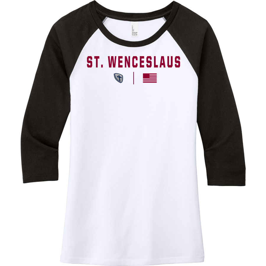 St. Wenceslaus Knights <span class="pdp-name-mascot">St. Wenceslaus Knights</span> District Women's Perfect Tri 3/4-Sleeve Raglan