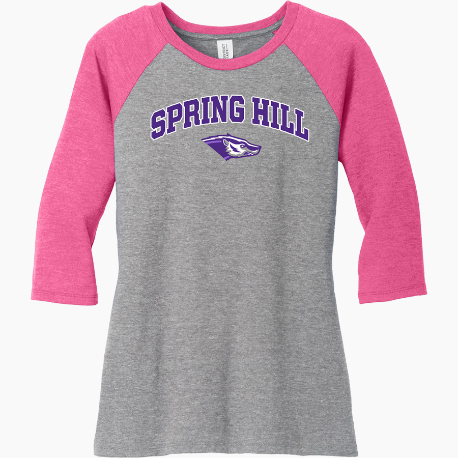 Spring Hill Badgers <span class="pdp-name-mascot">Spring Hill Badgers</span> District Women's Perfect Tri 3/4-Sleeve Raglan