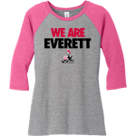 Everett Trojan <span class="pdp-name-mascot">Everett Trojans</span> District Women's Perfect Tri 3/4-Sleeve Raglan Front Thumbnail