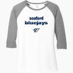 SEAFORD HIGH SCHOOL BLUEJAYS <span class="pdp-name-mascot">SEAFORD BLUEJAYS</span> District Women's Perfect Tri 3/4-Sleeve Raglan Front Thumbnail