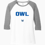 Westfield State University Online Store <span class="pdp-name-mascot">Westfield State Owls</span> District Women's Perfect Tri 3/4-Sleeve Raglan Front Thumbnail