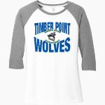 Timber Point Wolves <span class="pdp-name-mascot">Timber Point Wolves</span> District Women's Perfect Tri 3/4-Sleeve Raglan Front Thumbnail