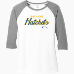 BAD AXE HIGH SCHOOL HATCHETS <span class="pdp-name-mascot">BAD AXE HATCHETS</span> District Women's Perfect Tri 3/4-Sleeve Raglan Front Thumbnail