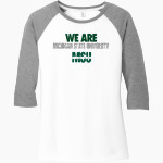 Michigan State University Spartans <span class="pdp-name-mascot">Michigan State University Spartans</span> District Women's Perfect Tri 3/4-Sleeve Raglan Front Thumbnail