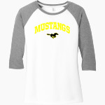 McCool Junction Mustangs <span class="pdp-name-mascot">McCool Junction Mustangs</span> District Women's Perfect Tri 3/4-Sleeve Raglan Front Thumbnail