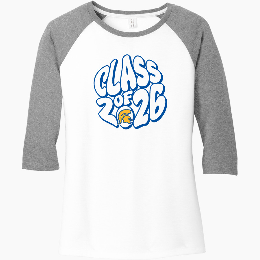 MASON CO CENTRAL HIGH SCHOOL SPARTANS District Women's Perfect Tri 3/4-Sleeve Raglan