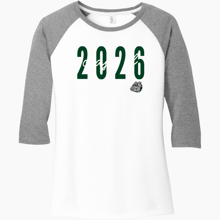 MELBOURNE HIGH SCHOOL BULLDOGS <span class="pdp-name-mascot">MELBOURNE BULLDOGS</span> District Women's Perfect Tri 3/4-Sleeve Raglan