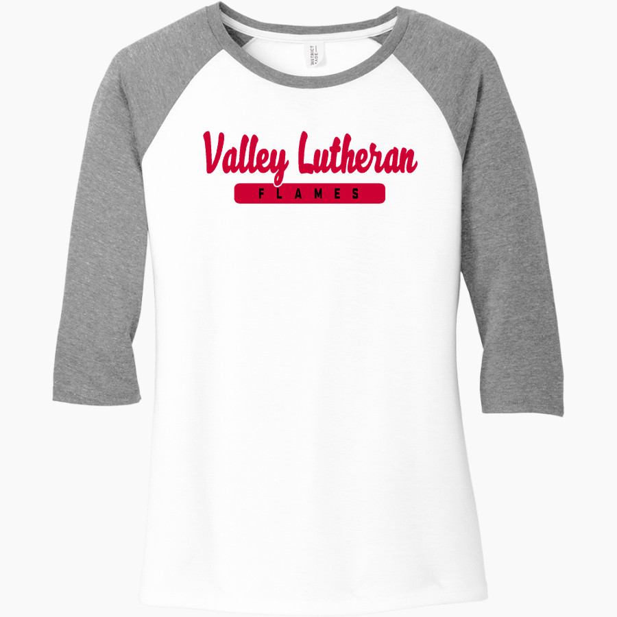 Valley Lutheran Flames <span class="pdp-name-mascot">Valley Lutheran High School Flames</span> District Women's Perfect Tri 3/4-Sleeve Raglan