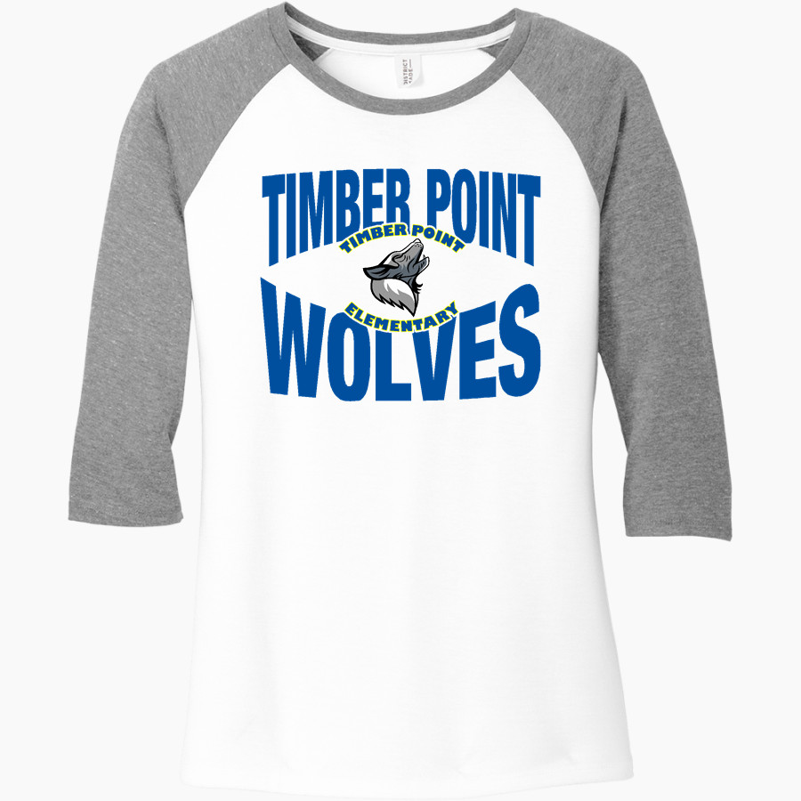 Timber Point Wolves <span class="pdp-name-mascot">Timber Point Wolves</span> District Women's Perfect Tri 3/4-Sleeve Raglan