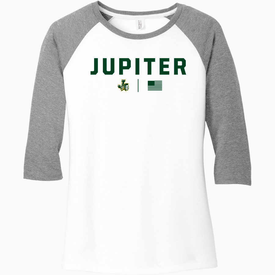 JUPITER HIGH SCHOOL WARRIORS <span class="pdp-name-mascot">JUPITER WARRIORS</span> District Women's Perfect Tri 3/4-Sleeve Raglan