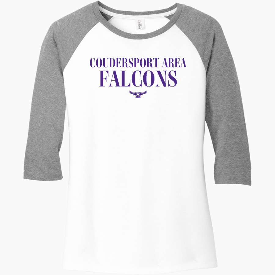 Coudersport Area Falcons District Women's Perfect Tri 3/4-Sleeve Raglan