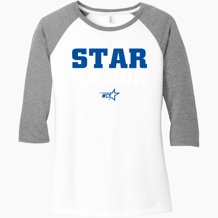 Wichita Christian Stars <span class="pdp-name-mascot">Wichita Christian Stars</span> District Women's Perfect Tri 3/4-Sleeve Raglan