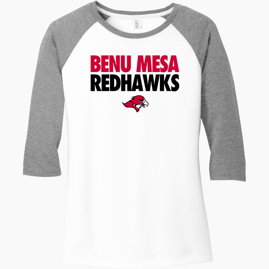 Benedictine University Mesa Redhawks District Women's Perfect Tri 3/4-Sleeve Raglan