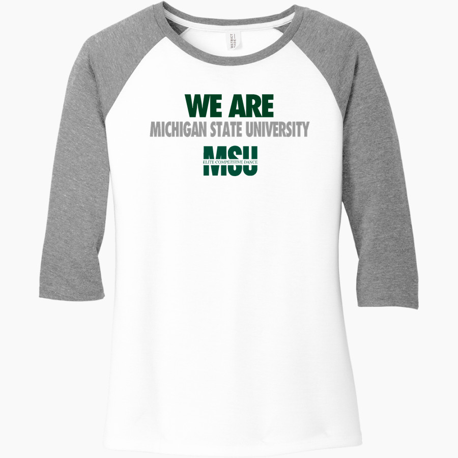 Michigan State University Spartans <span class="pdp-name-mascot">Michigan State University Spartans</span> District Women's Perfect Tri 3/4-Sleeve Raglan