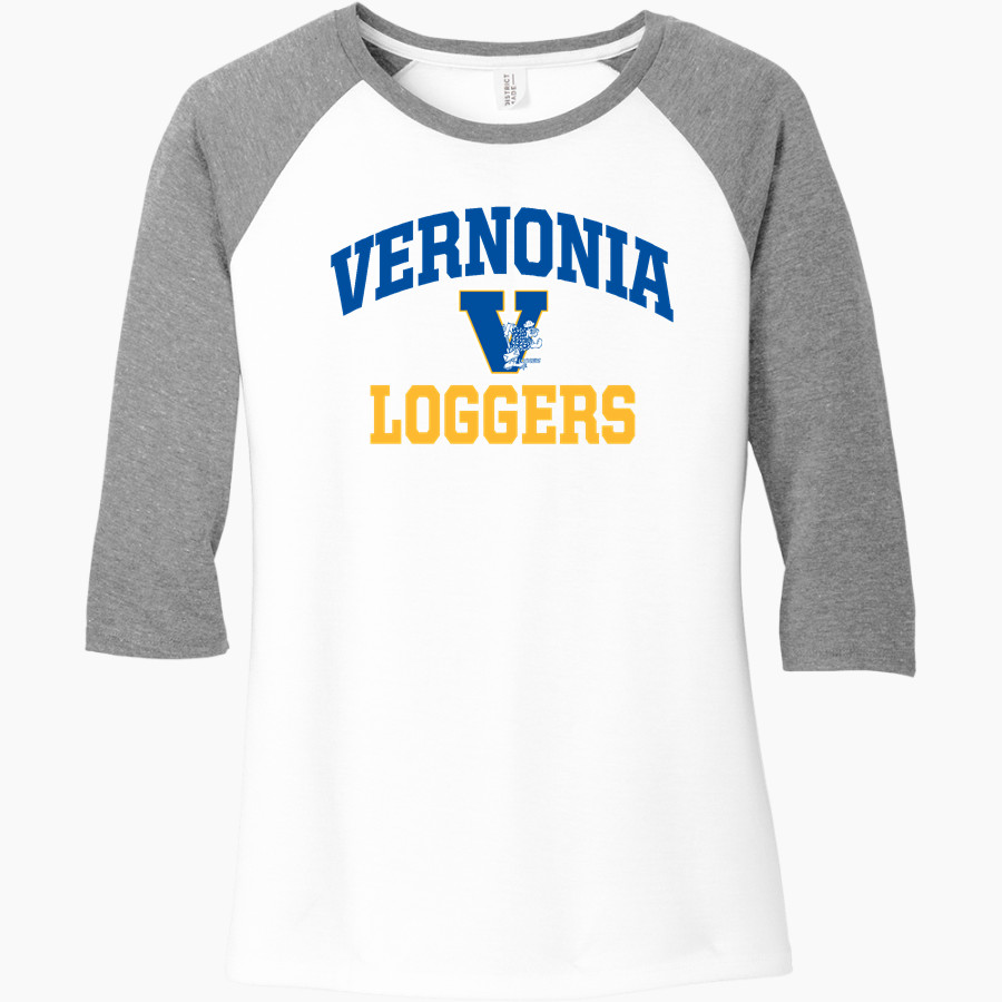 Vernonia Loggers <span class="pdp-name-mascot">Vernonia Loggers</span> District Women's Perfect Tri 3/4-Sleeve Raglan