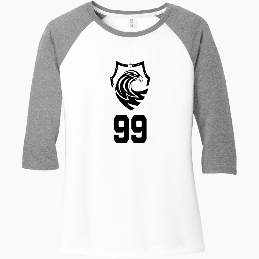 CISTERCIAN PREPARATORY SCHOOL HAWKS District Women's Perfect Tri 3/4-Sleeve Raglan