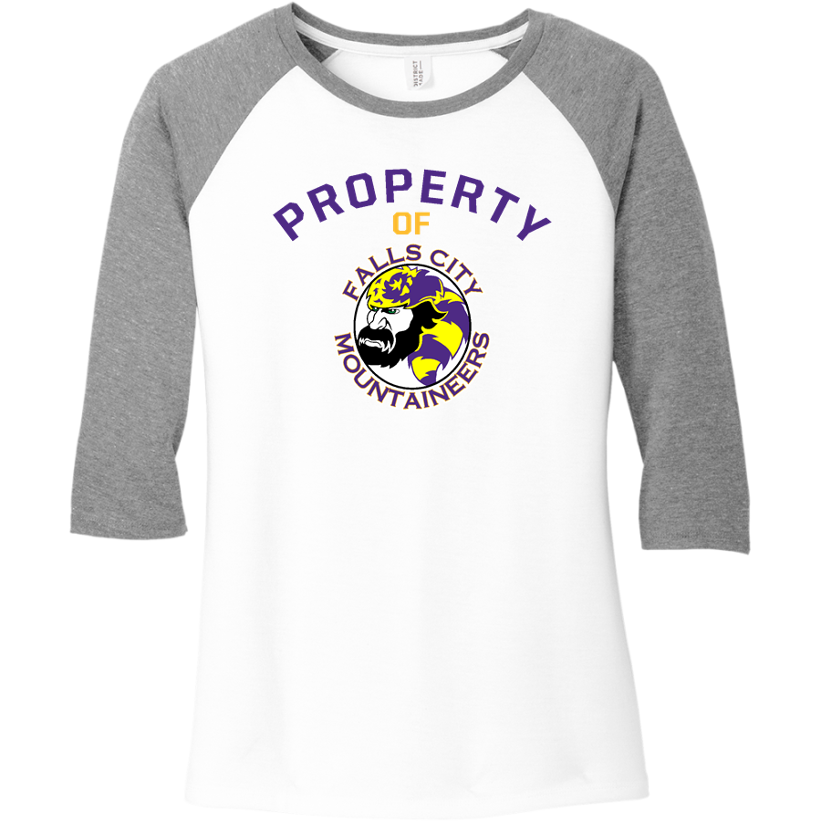 FALLS CITY HIGH SCHOOL MOUNTAINEERS <span class="pdp-name-mascot">FALLS CITY MOUNTAINEERS</span> District Women's Perfect Tri 3/4-Sleeve Raglan
