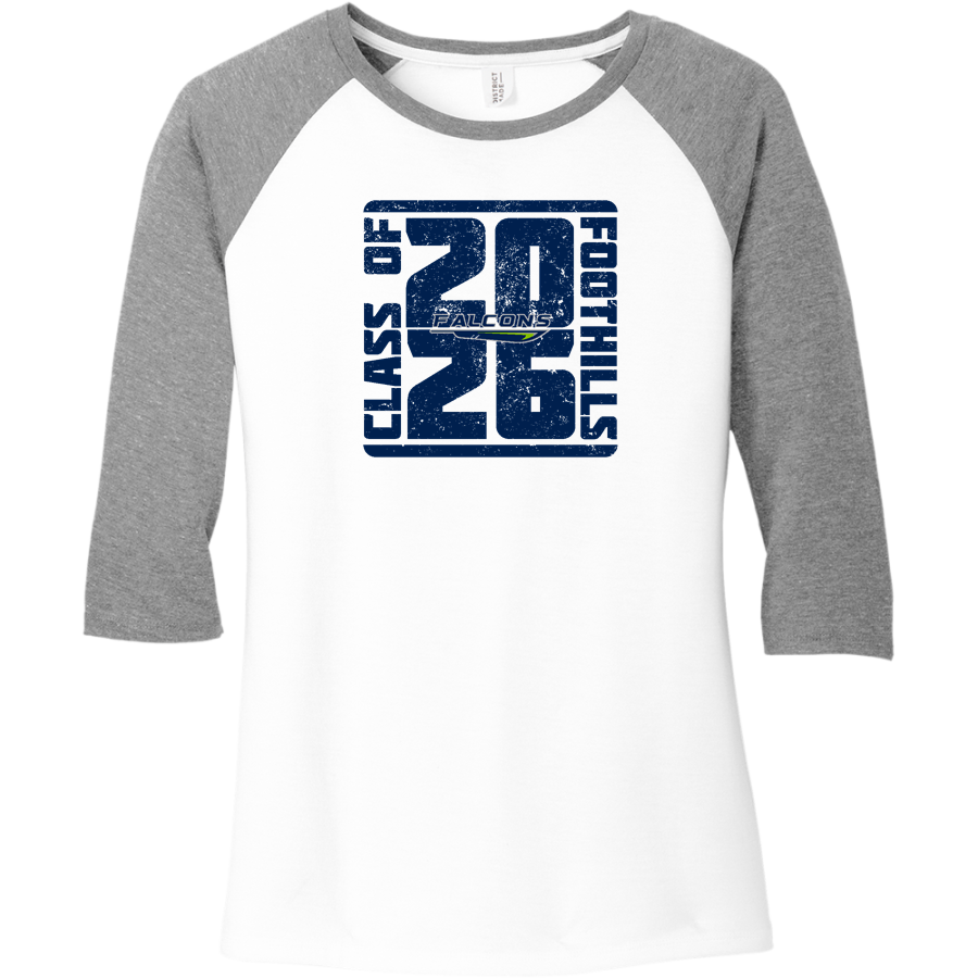 FOOTHILLS FALCONS <span class="pdp-name-mascot">FOOTHILLS MIDDLE SCHOOL FALCONS</span> District Women's Perfect Tri 3/4-Sleeve Raglan