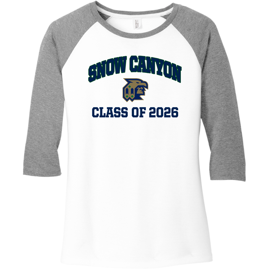 SNOW CANYON HIGH SCHOOL WARRIORS <span class="pdp-name-mascot">SNOW CANYON WARRIORS</span> District Women's Perfect Tri 3/4-Sleeve Raglan