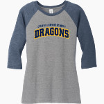 Creative Learning Dragons <span class="pdp-name-mascot">Creative Learning Dragons</span> District Women's Perfect Tri 3/4-Sleeve Raglan Front Thumbnail