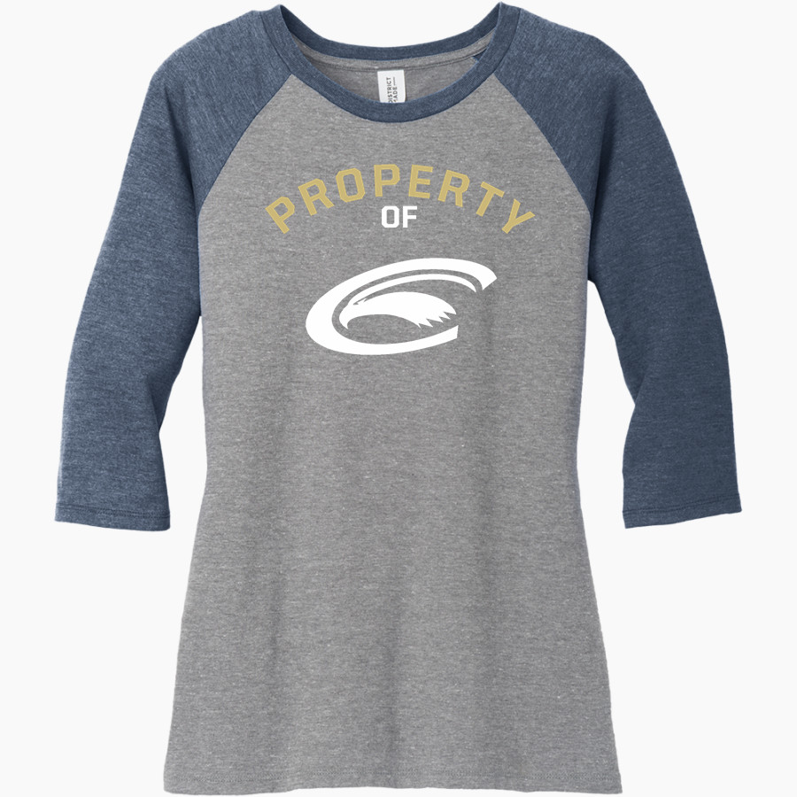 Clarion Golden Eagles <span class="pdp-name-mascot">Clarion - Penn West University Golden Eagles</span> District Women's Perfect Tri 3/4-Sleeve Raglan