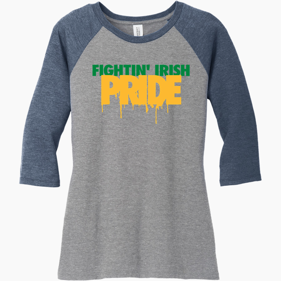 St. Patrick Fightin' Irish <span class="pdp-name-mascot">St. Patrick Fightin' Irish Men</span> District Women's Perfect Tri 3/4-Sleeve Raglan