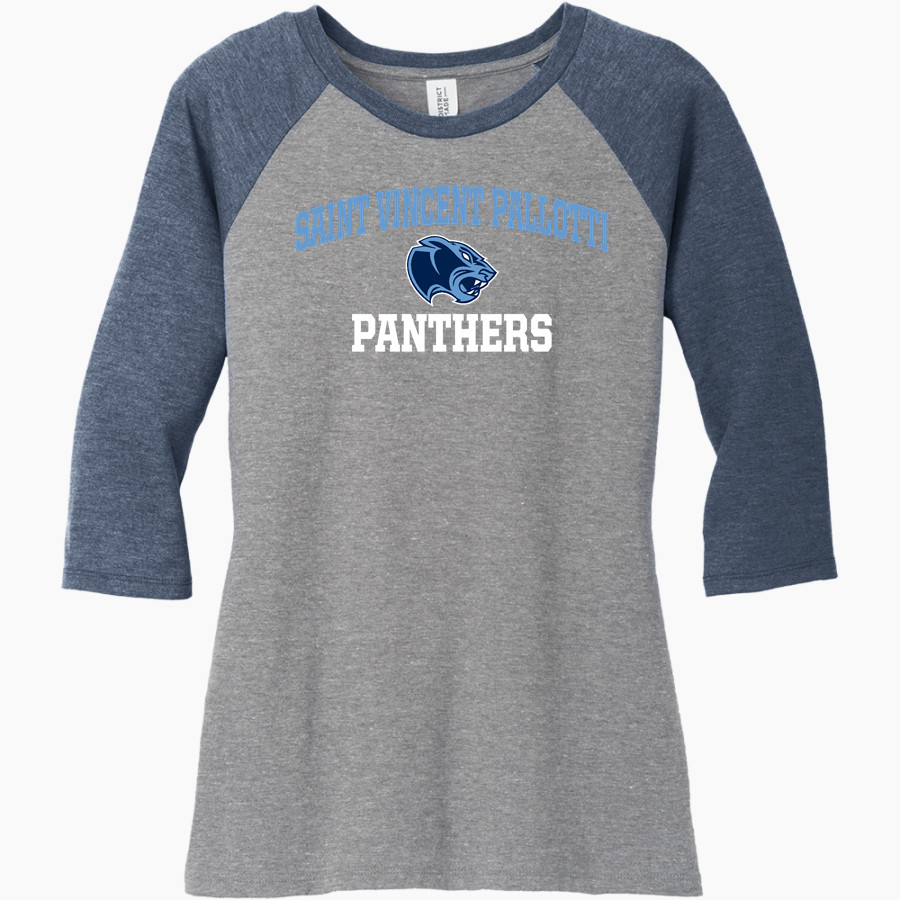 SAINT VINCENT PALLOTTI H S PANTHERS <span class="pdp-name-mascot">SAINT VINCENT PALLOTTI PANTHERS</span> District Women's Perfect Tri 3/4-Sleeve Raglan
