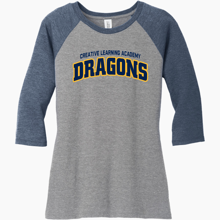 Creative Learning Dragons <span class="pdp-name-mascot">Creative Learning Dragons</span> District Women's Perfect Tri 3/4-Sleeve Raglan