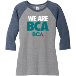 Bloomington Career Academy <span class="pdp-name-mascot">Bloomington Career Academy</span> District Women's Perfect Tri 3/4-Sleeve Raglan Front Thumbnail