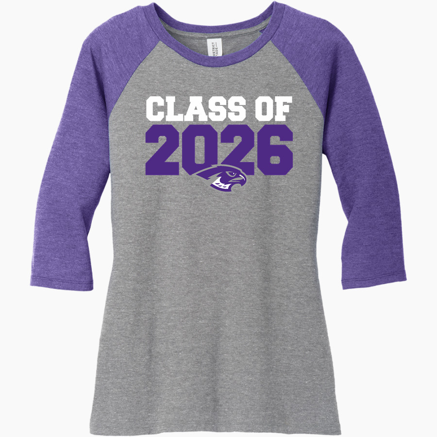 Coudersport Area Falcons <span class="pdp-name-mascot">Coudersport Area High School Falcons</span> District Women's Perfect Tri 3/4-Sleeve Raglan