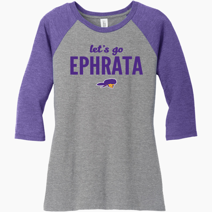 Ephrata Area School District MOUNTAINEERS <span class="pdp-name-mascot">EPHRATA MOUNTAINEERS</span> District Women's Perfect Tri 3/4-Sleeve Raglan