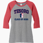 Tesoro Titans <span class="pdp-name-mascot">Tesoro Titans</span> District Women's Perfect Tri 3/4-Sleeve Raglan Front Thumbnail