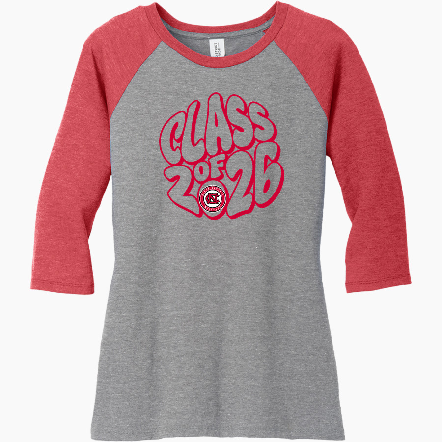NORTH CENTRAL HIGH SCHOOL Wolfpack <span class="pdp-name-mascot">NORTH CENTRAL INDIANS</span> District Women's Perfect Tri 3/4-Sleeve Raglan