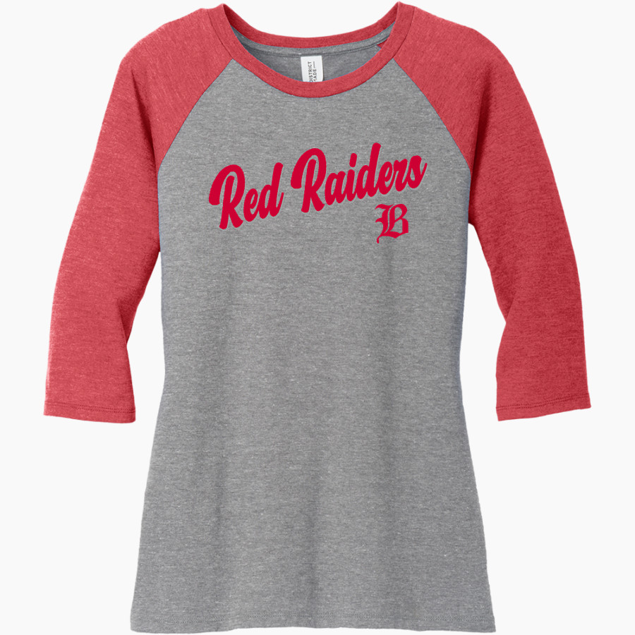 Baylor School Red Raiders District Women's Perfect Tri 3/4-Sleeve Raglan