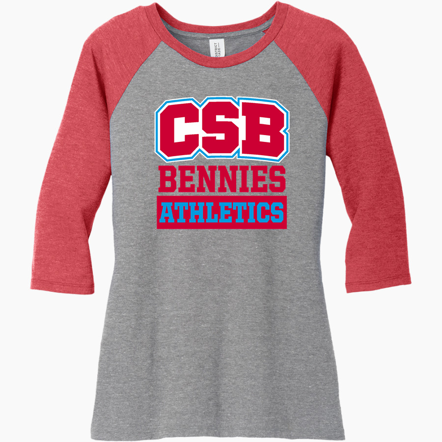 COLLEGE OF ST BENEDICT Bennies <span class="pdp-name-mascot">COLLEGE OF ST BENEDICT</span> District Women's Perfect Tri 3/4-Sleeve Raglan
