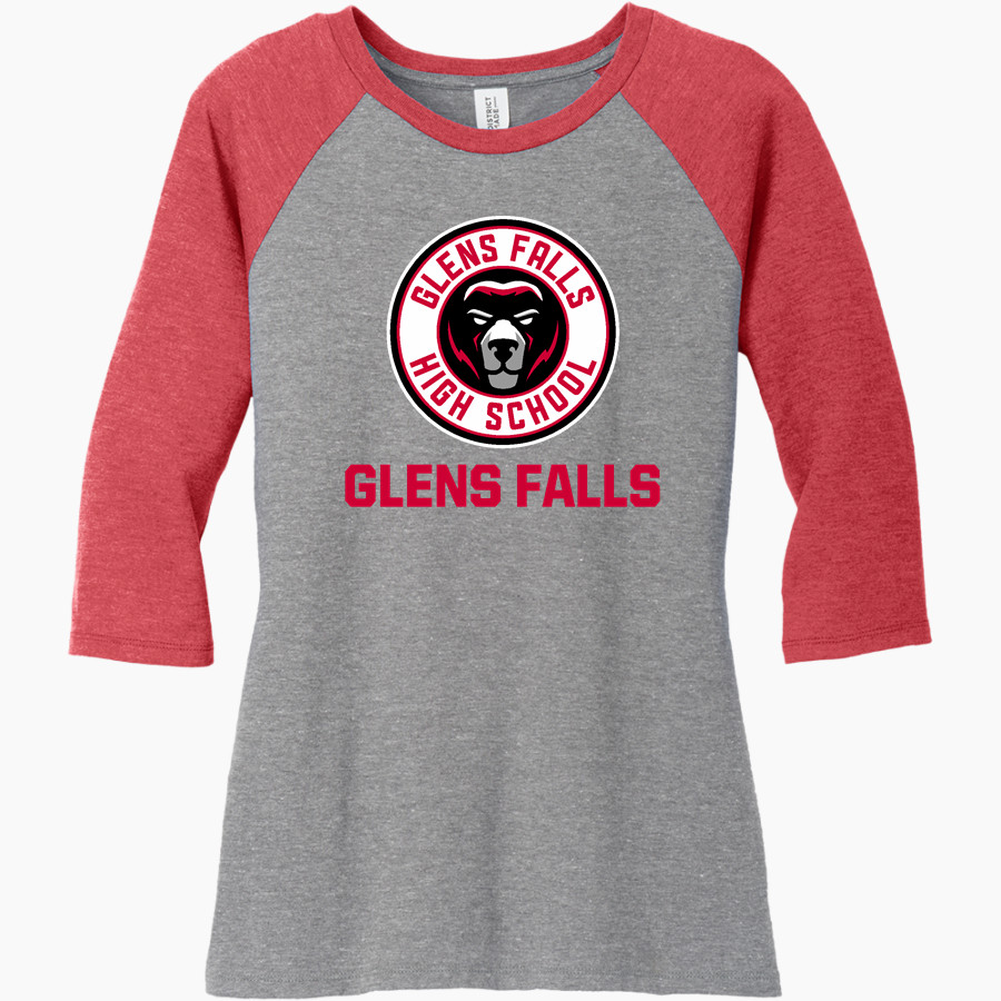 GLENS FALLS HIGH SCHOOL BLACK BEARS <span class="pdp-name-mascot">GLENS FALLS IBLACK BEARS</span> District Women's Perfect Tri 3/4-Sleeve Raglan