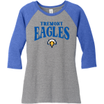 TREMONT HIGH SCHOOL EAGLES <span class="pdp-name-mascot">TREMONT EAGLES</span> District Women's Perfect Tri 3/4-Sleeve Raglan Front Thumbnail