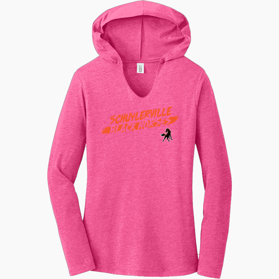 Schuylerville Horses District Women's Perfect Tri Long Sleeve Hoodie