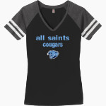 ALL SAINTS CATHOLIC HIGH SCHOOL COUGARS District Women's Game V-Neck T-Shirt Front Thumbnail