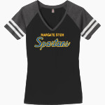 Margate STEM Spartans <span class="pdp-name-mascot">MARGATE STEM MAGNET Spartans</span> District Women's Game V-Neck T-Shirt Front Thumbnail
