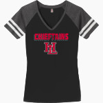 HOPEWELL-LOUDON HIGH SCHOOL CHIEFTAINS <span class="pdp-name-mascot">HOPEWELL - LOUDON CHIEFTAINS</span> District Women's Game V-Neck T-Shirt Front Thumbnail